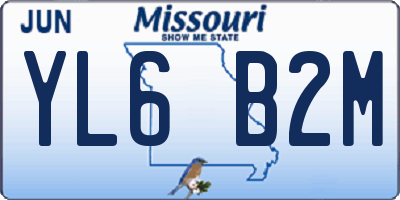 MO license plate YL6B2M