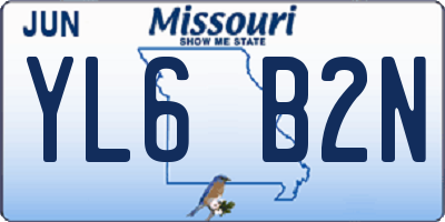 MO license plate YL6B2N