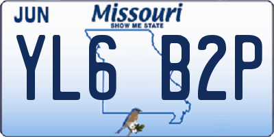 MO license plate YL6B2P
