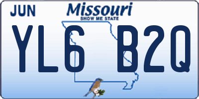 MO license plate YL6B2Q