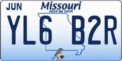 MO license plate YL6B2R