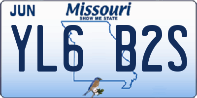 MO license plate YL6B2S