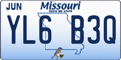 MO license plate YL6B3Q