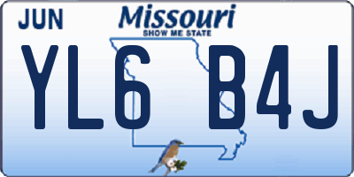 MO license plate YL6B4J