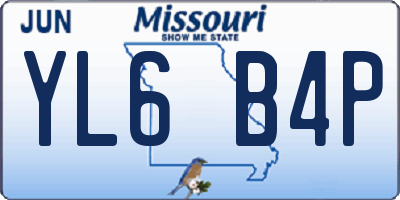 MO license plate YL6B4P