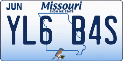 MO license plate YL6B4S