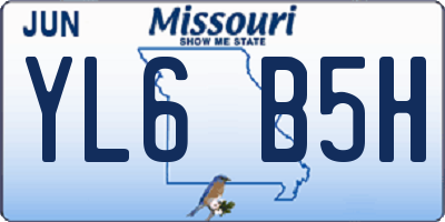 MO license plate YL6B5H