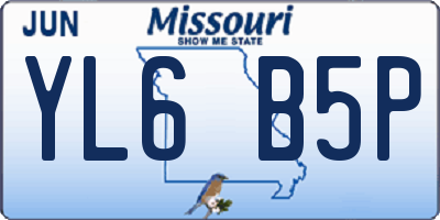 MO license plate YL6B5P