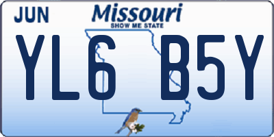MO license plate YL6B5Y