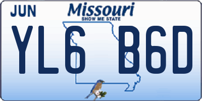 MO license plate YL6B6D