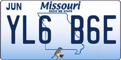 MO license plate YL6B6E