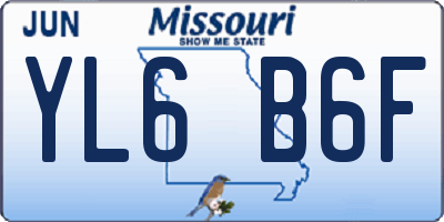 MO license plate YL6B6F