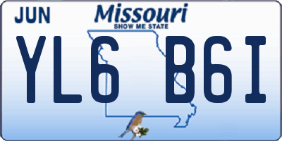 MO license plate YL6B6I