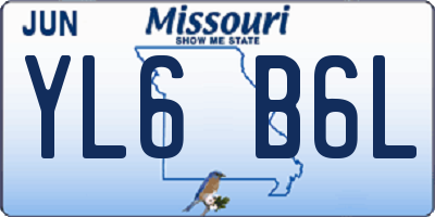 MO license plate YL6B6L