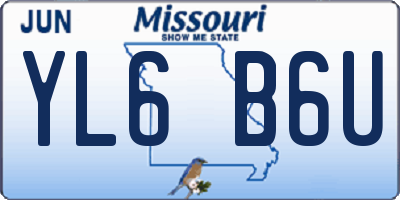 MO license plate YL6B6U