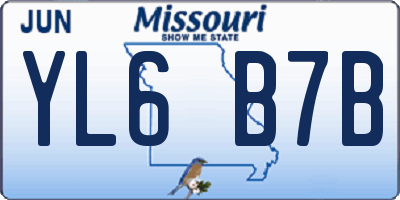 MO license plate YL6B7B