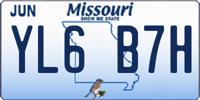 MO license plate YL6B7H
