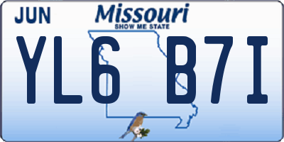 MO license plate YL6B7I