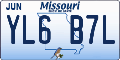 MO license plate YL6B7L