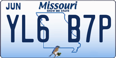 MO license plate YL6B7P