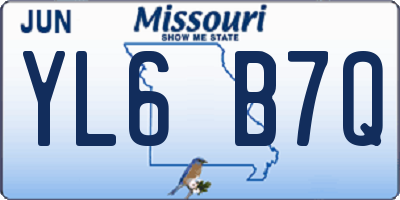 MO license plate YL6B7Q