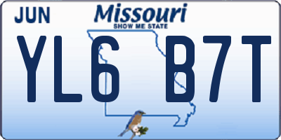 MO license plate YL6B7T