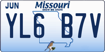 MO license plate YL6B7V
