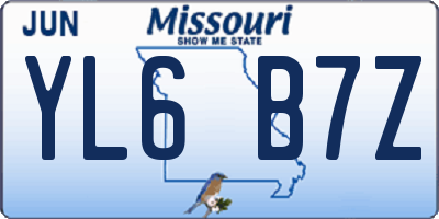 MO license plate YL6B7Z