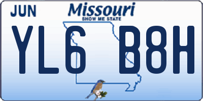 MO license plate YL6B8H