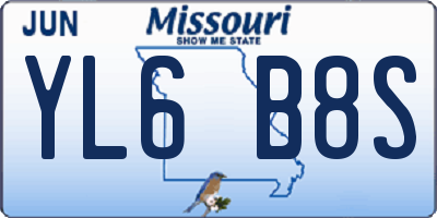 MO license plate YL6B8S
