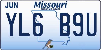 MO license plate YL6B9U