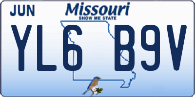 MO license plate YL6B9V