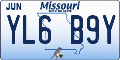 MO license plate YL6B9Y