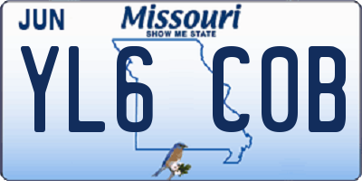 MO license plate YL6C0B