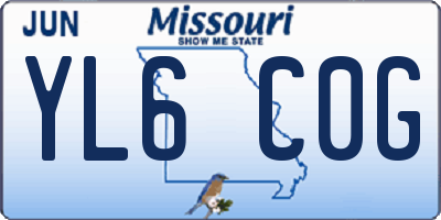 MO license plate YL6C0G