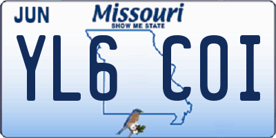 MO license plate YL6C0I