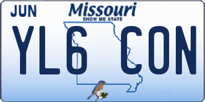 MO license plate YL6C0N