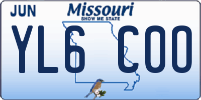 MO license plate YL6C0O