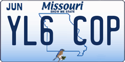 MO license plate YL6C0P