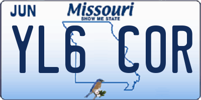 MO license plate YL6C0R