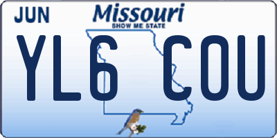 MO license plate YL6C0U