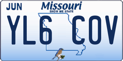 MO license plate YL6C0V