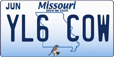 MO license plate YL6C0W