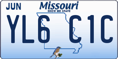 MO license plate YL6C1C