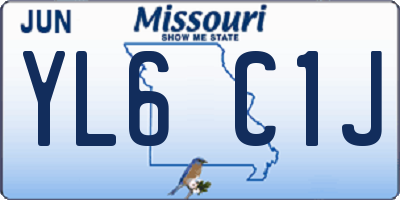 MO license plate YL6C1J