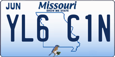 MO license plate YL6C1N
