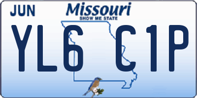 MO license plate YL6C1P