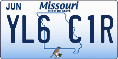 MO license plate YL6C1R
