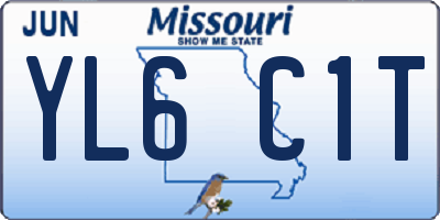 MO license plate YL6C1T