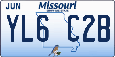 MO license plate YL6C2B